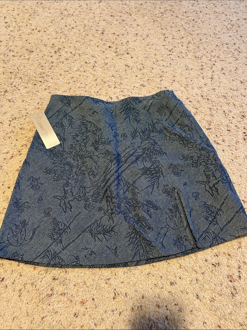 Lizard Thicket Blue Floral Jacquard A-Line Skirt